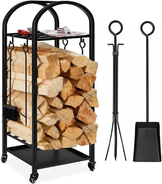 Best Choice Products 4ft 3-Tier Firewood Log Rack