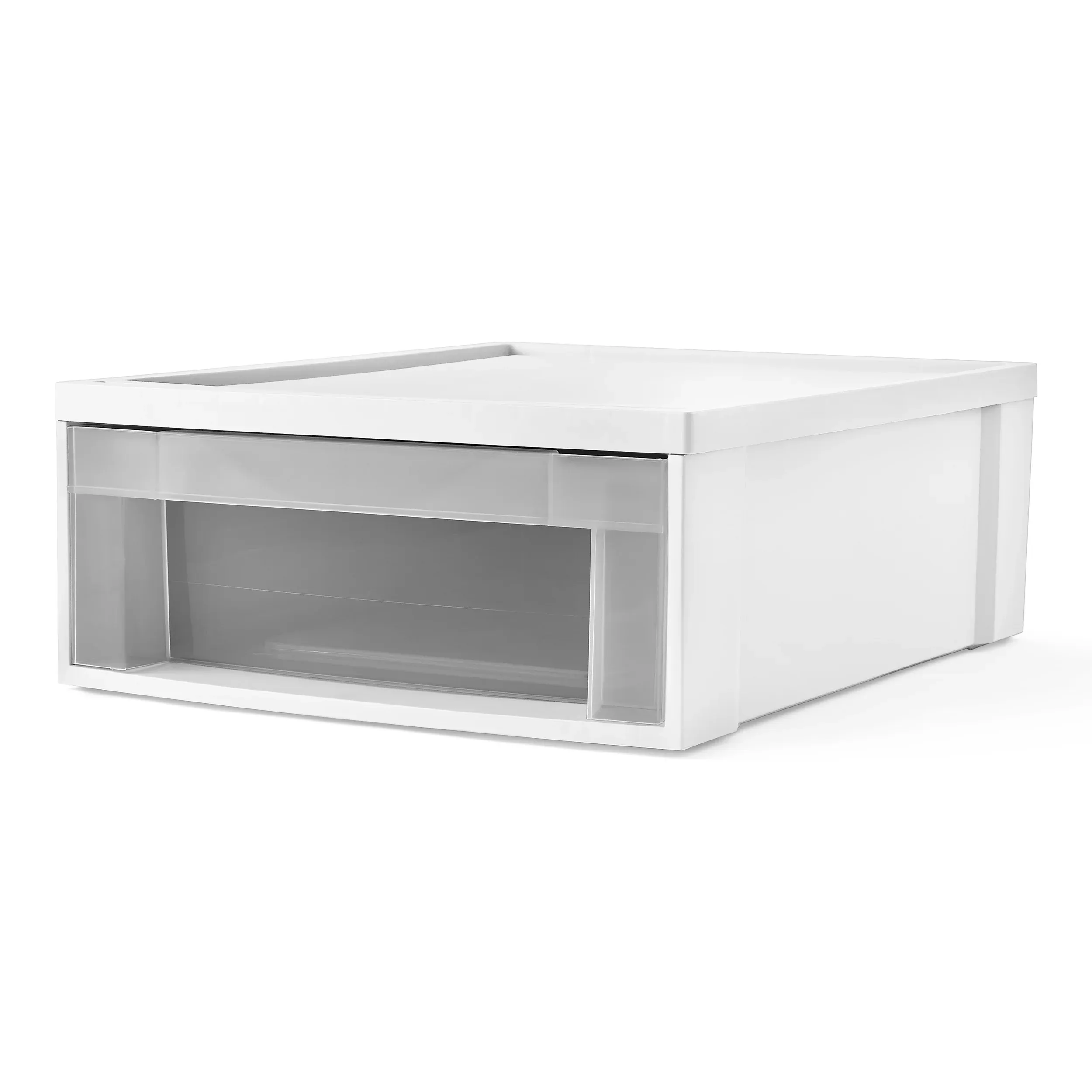 Starplast Small Stackable Storage Drawer, 19.75&#034; x 15.5&#034;, White