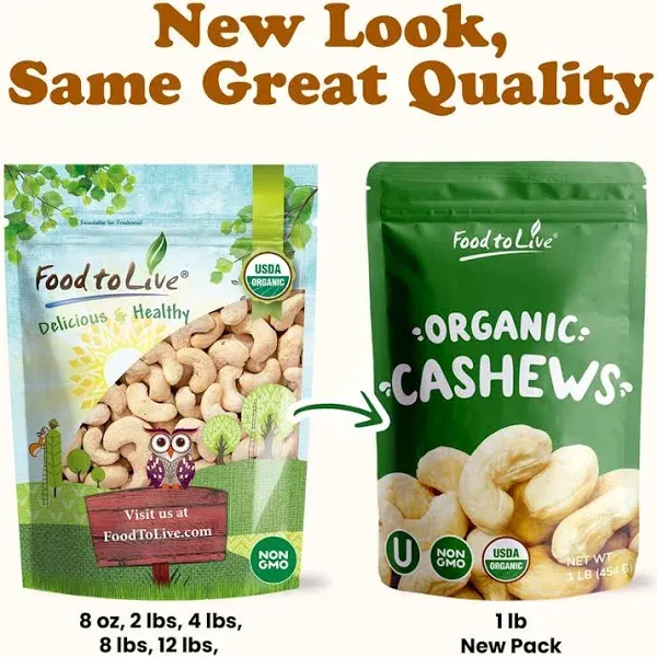 Food to Live Cashew Pieces Non-GMO