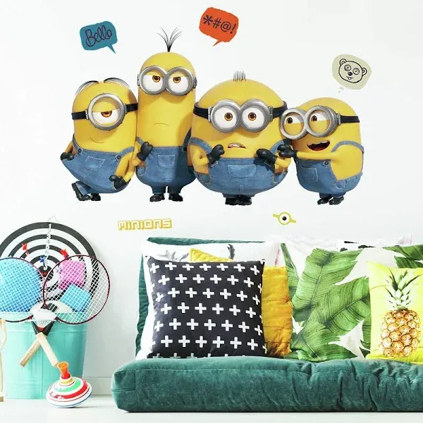 RoomMates Minions Despicable Me 3 Peeking Minions Giant Peel and Stick Wall Decals, RMK3567GM