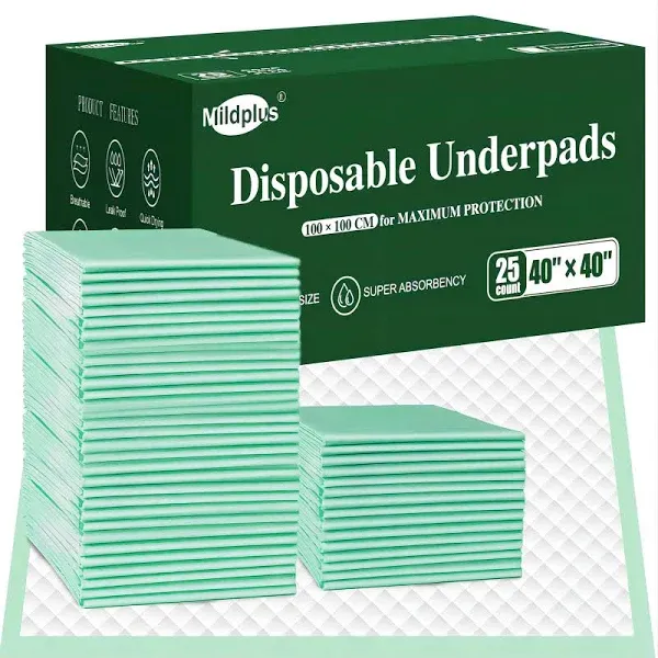 MIDPLUS Disposable Bed Pads 40&#034;X40&#034; Extra Large Pee Pads for Incontinence 140...