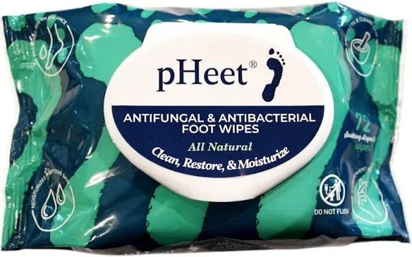 pHeet All-Natural Antifungal Antibacterial Foot Wipes