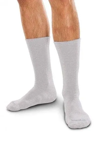 SmartKnit Seamless Diabetic Crew Socks / Large / White