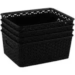 Bringer 1 Pack Double Plastic Laundry Hamper, Collapsible Laundry Basket with Lids, Black