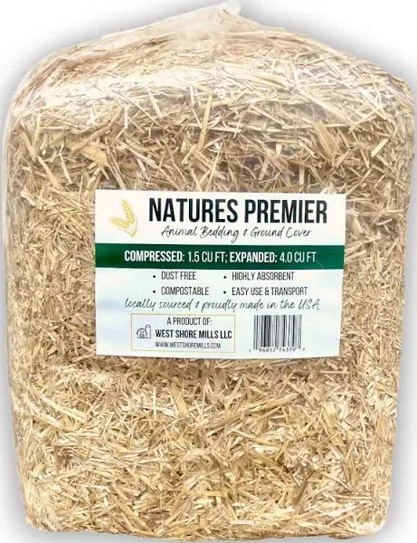 Natures Premier - 100% Dust-Free Chopped Wheat Straw for Animal Bedding, Deco...