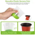 MIXC 30 Packs 4" Reinforced Clear Nursery Pots with Silicone Base for Easy Transplant, Transparent Plastic Plant Pot Reusable Seedling Pots Seed