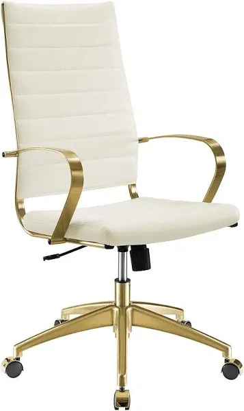 Jive Gold Stainless Steel Highback Ergonomic Computer Office Chair Wit