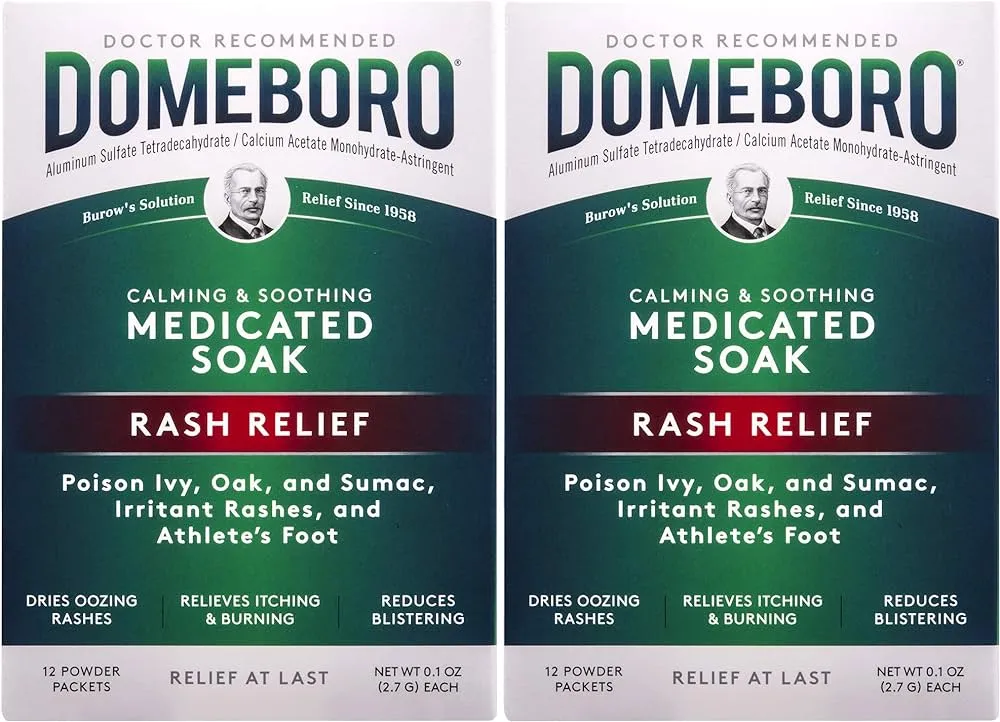 Domeboro Medicated Soak (Rash Relief) 12 Powder Packets