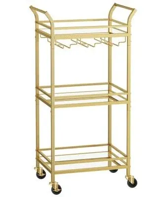 VASAGLE Bar Cart with 3-Tier Shelf