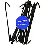 6-1/2" Wire Ties aka, Chain Link Fence Hook Ties, Tie Wires (BLACK coating) (100 PACK)