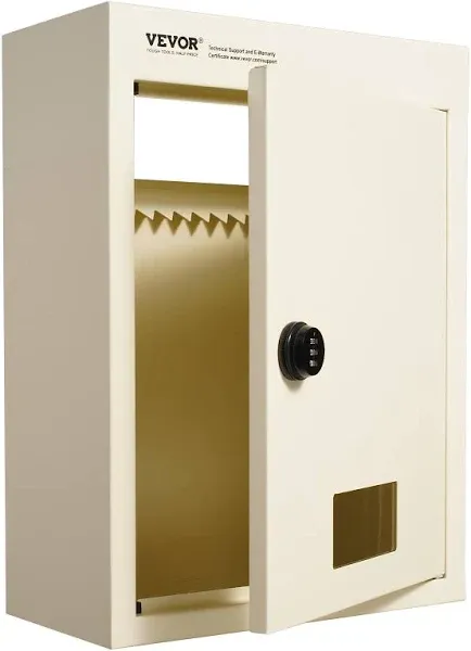 VEVOR Through The Wall Drop Box, Heavy Duty Steel Through The Wall Mailbox with 2.8-7.9" 13" Combination Lock, 12.5x6.3x16.9 Mail Drop Box, Beige