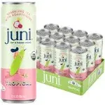 Juni Sparkling Tea with Adaptogens, Tropical Tea, Zero Sugar, 5 Calories, Organic, Iced Tea, Natural Caffeine from Green Tea, Vegan, Adaptogen Drink, 12 Fl Oz Cans (12-Pack)