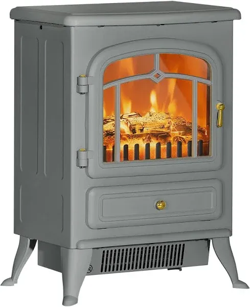 HOMCOM Electric Fireplace Heater with Realistic LED Flames