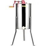 VEVOR 3 Frame Honey Extractor, Stainless Steel Manual Beekeeping Extraction, Honeycomb Drum Spinner with Transparent Lid, Apiary Centrifuge