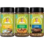 Newman's Own Seasonings, Everyday Variety Pack (Everything Bagel, Buon Gusto! Italian & Steak Seasonings), 3 Count - No MSG; Gluten Free; Kosher