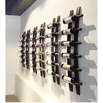 Wall Mounted Wine Rack 40X7.6 Inch Red Wine Color Pine Wood Space Saver