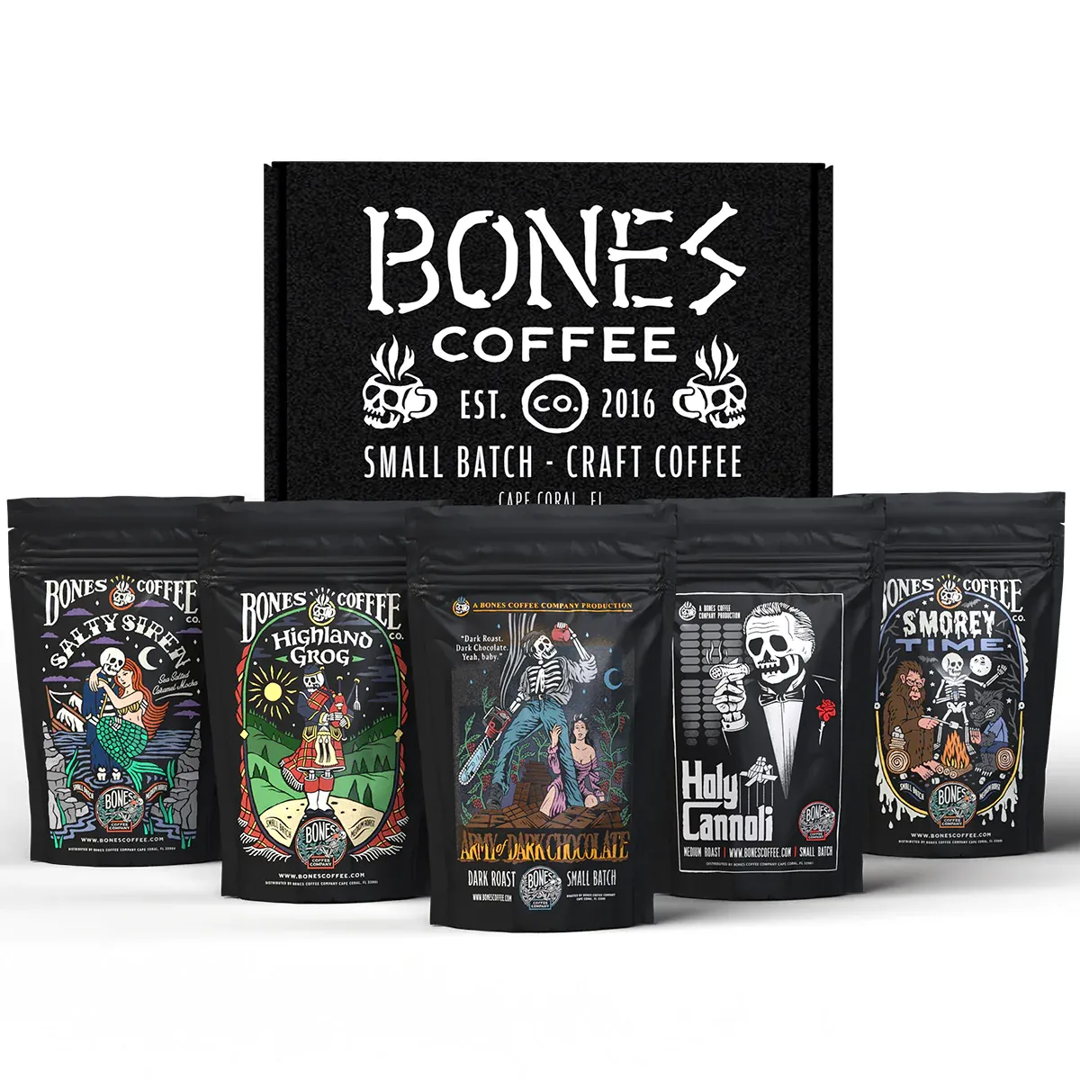 Bones' Favorite Flavors Sample Pack Whole Bean | Bones Coffee