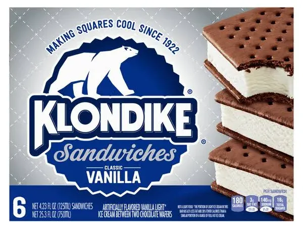 Klondike Classic Vanilla Ice Cream Sandwiches