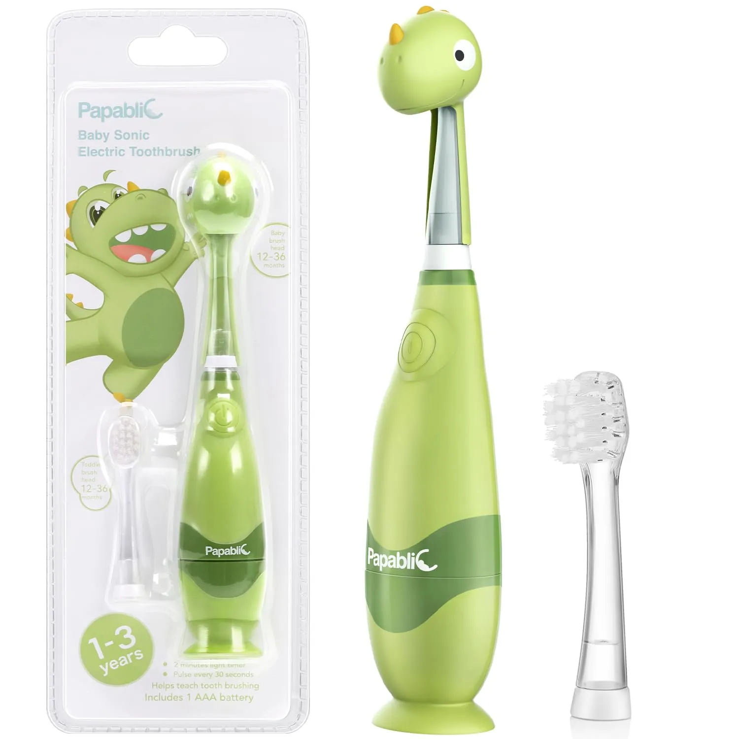 Max Toddler Sonic Electric Toothbrush for Ages 1-3 Years