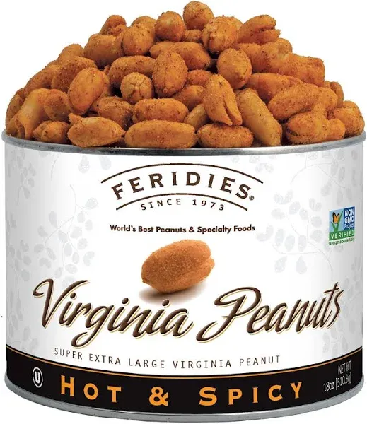 Feridies - 9 oz Hot & Spicy Virginia Peanuts