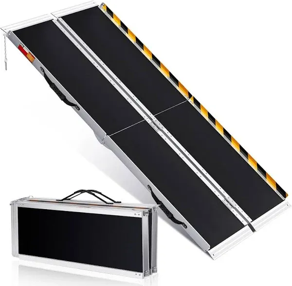 Garvee Wheelchair Ramp,Non-Slip Aluminum Folding Wheelchair Ramp,Door Threshold Portable Wheelchair Ramps for Home