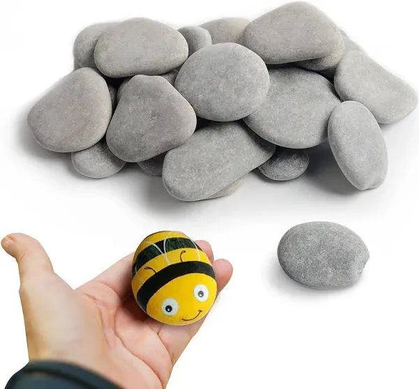 35 River Rocks for Painting, Painting Rocks Bulk for Adults, 2-3 Inches Craft Rocks, Flat Rocks for Painting, Smooth Painting Rocks for DIY Project,