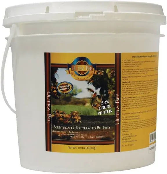 Mann Lake Pollen Substitute Dry Feed, High Protein, Boosts Brood, Healthy Colony, Beekeeper Essential, Free from Animal by-Products, Rich in Vitamins & Amino Acids, 10 lb