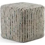 Simpli Home - Zoey Woven Cube Pouf - Multi Color