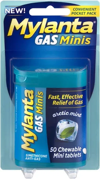 Mylanta, Mylanta Gas Chewable Mini-Tablets Arctic, 50 Tabs