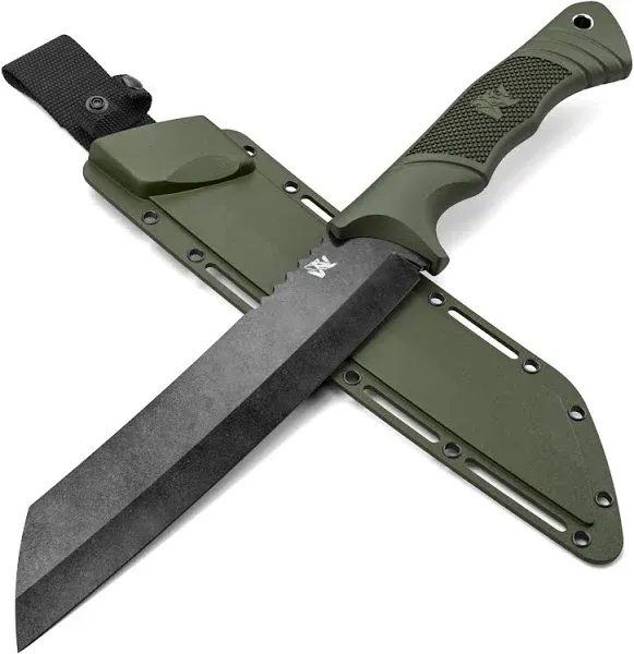 ODENWOLF W Machete Survival Machete Full Tang with Sheath Strong D2 Steel Knife Machete for Cutting Trees, for Yard Work, and for Bushcrafting