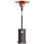 East Oak 48,000 BTU Patio Heater for Outdoor Use with Round Table Design, Double-Layer Stainless Steel Burner and Wheels, Bronze