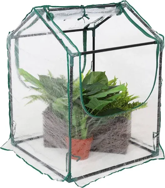 2' x 2' Mini Greenhouse with Two Zippered Side Doors - Clear