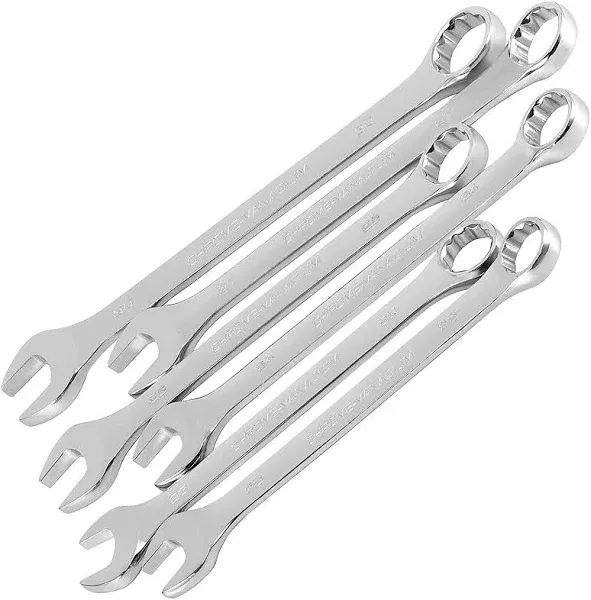 HAKZEON 6 PCS 22-30mm Combination Wrench Set, Professional Metric Combination Wrench Set with 12-Point Design, 15-Degree Offset, Forged and Heat-Treated Chrome Vanadium Steel