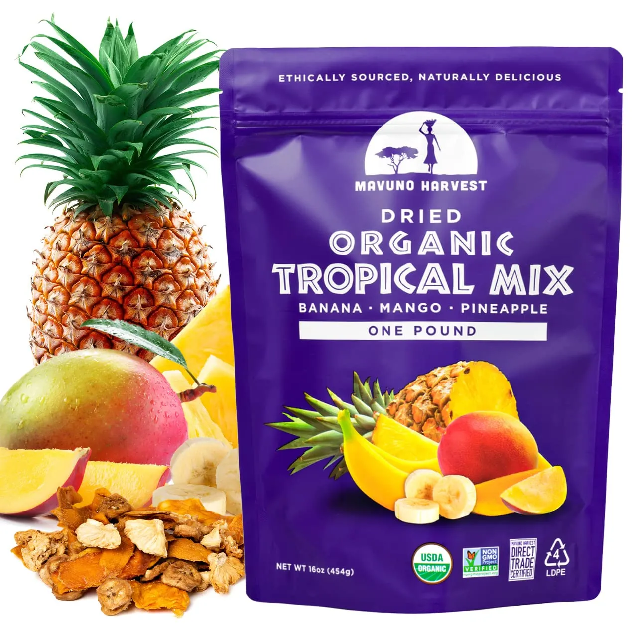 Mavuno Harvest Dried Fruit Organic Tropical Mix