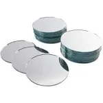 Super Z Outlet Round 4" inch Glass Mirror Tiles Circles for DIY Arts & Crafts Projects, Traveling, Framing, Mosaic, Decoration (50 Pack)