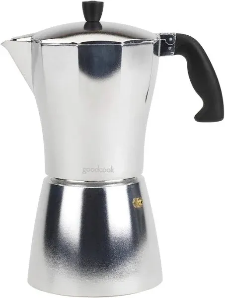 GoodCook Koffe 12-Cup Aluminum Stovetop Moka Pot Espresso Maker, Silver