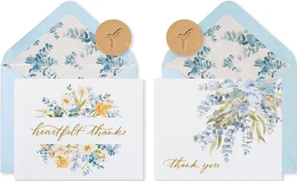 Papyrus Sympathy Thank You Cards with Envelopes, Eucalyptus Leaves (20-Count)