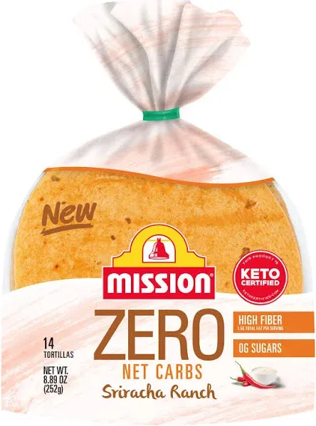 Mission Zero Net Carbs Sriracha Ranch Tortillas