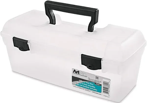 ArtBin Essentials Lift-Out Box W/Handle-13&#034;X6<wbr/>&#034;X5.625&#034; Translucent W/Black 83805