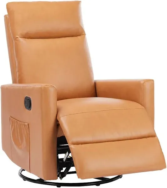 Sweetcrispy Recliner Chair Swivel Rocking Glider Rocker Recliner Nursery Chair with Extra Large Footrest for Living Room