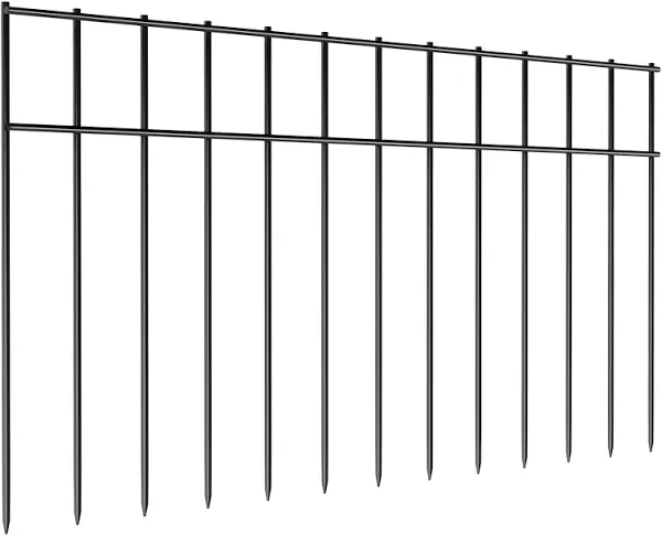 Rengue 15 Pack Animal Barrier Fence, 24"(L) x 15"(H) Metal Garden Fence No Dig Fence for Dog, Rabbits and Other Animals, Decorative Fencing Outdoor Pet Fence, Garden, Yard, Patio Fence Extension