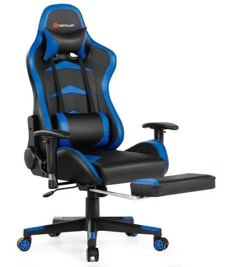 Massage Gaming Chair with Footrest