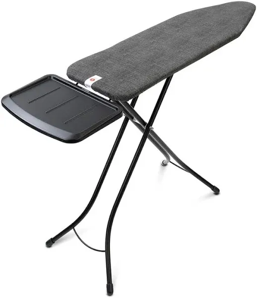 Brabantia Size B Ironing Board (49x15 in) 7 Height Options, Solid Steam Unit Rest Holder (Denim Black) Non-Slip Feet, Anti-Collapse Child Locks