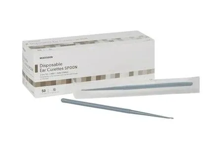 McKesson Disposable Ear Curette, 4 mm Curved Tip, Box of 50