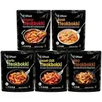 O'Food Tteokbokki Korean Rice Cakes Variety Pack, Authentic Instant Spicy Korean Street Food Snack, Ready to Eat, No MSG, No Corn Syrup (Variety Pack