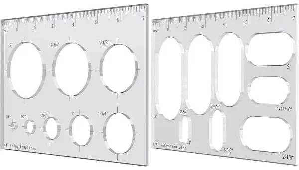 Pack Of 2 Router Templates For Woodworking, Router Jig Templates, Grommet Circle