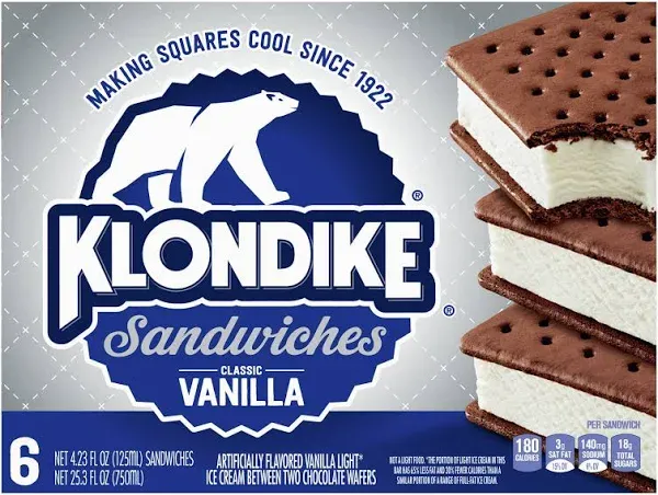 Klondike Classic Vanilla Ice Cream Sandwiches