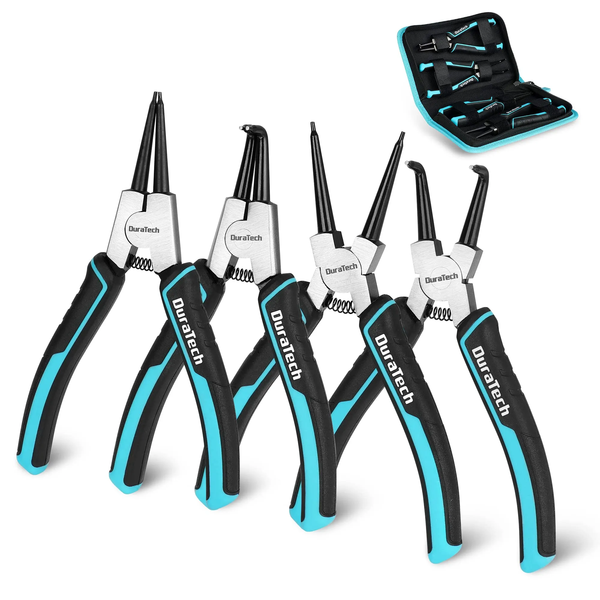 4 PCS Snap Ring Pliers Set, 7 Inch Heavy Duty Internal &amp; External Circlip Pli...