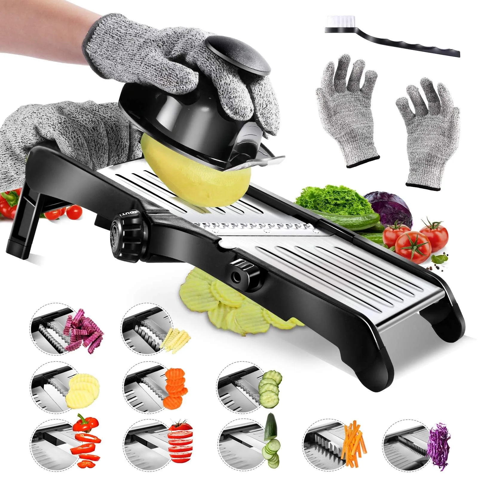 Masthome Mandoline Food Slicer, Adjustable Stainless Steel Vegetable Slicer....