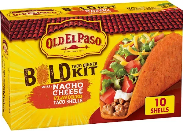 Old El Paso Nacho Cheese Flavored Bold Stand 'N Stuff Taco Shells